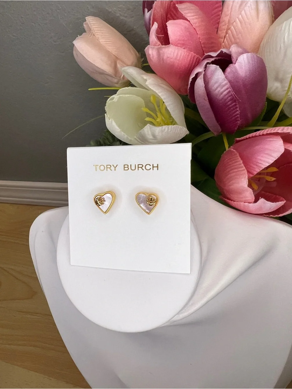 Tory Burch Heart Stud Earrings
